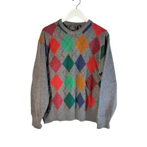 Simply Sweaters Ireland Sz M Argyle 100% Pure Lambswool